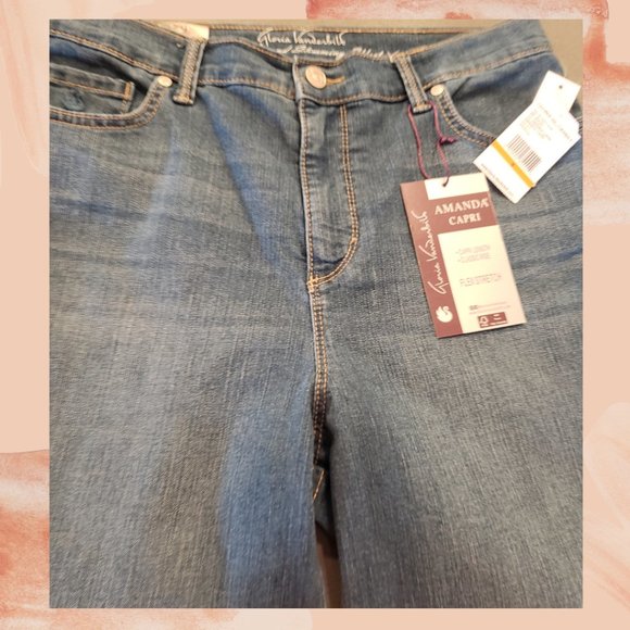 NWT Gloria Vanderbilt Med Light Wash Amanda Capri - Picture 4 of 4